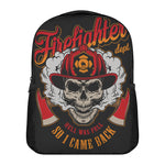 Firefighter Department Skull Print Casual Backpack