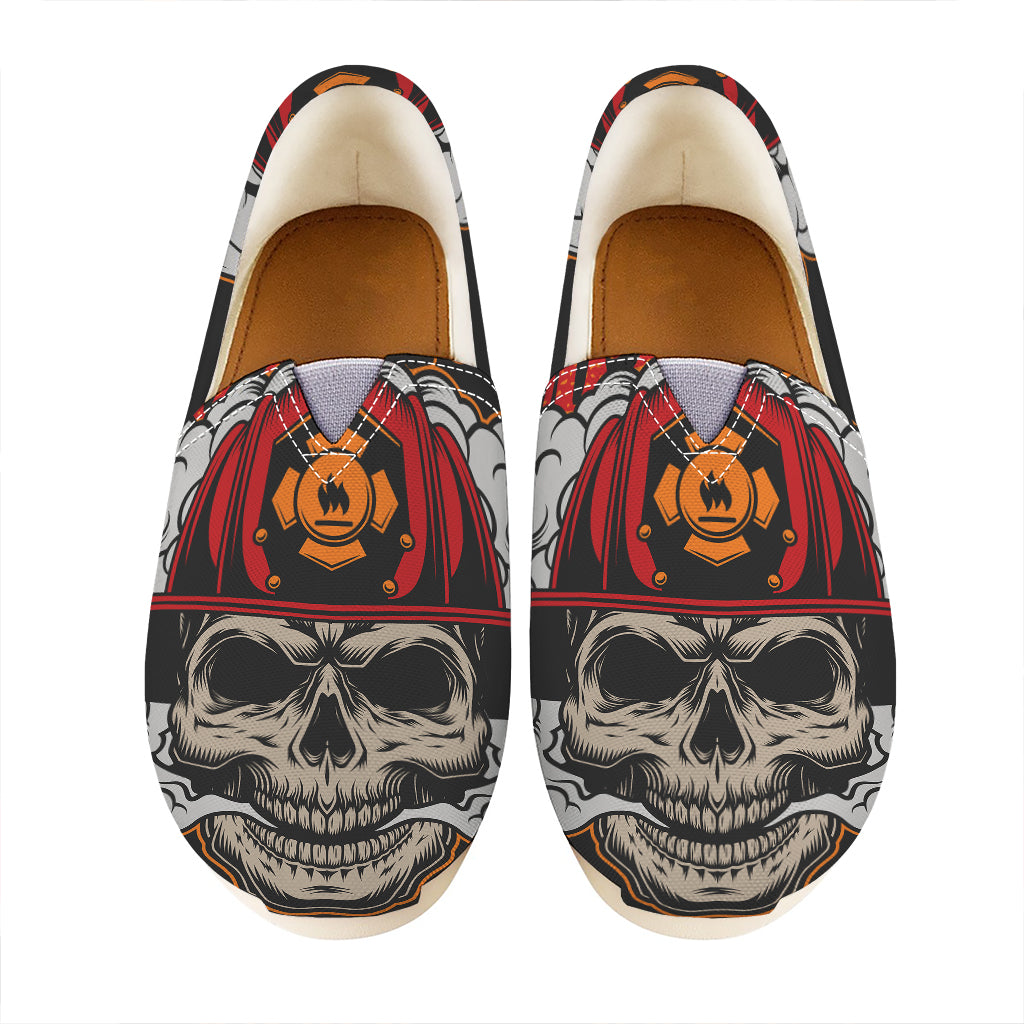 Firefighter Department Skull Print Casual Shoes