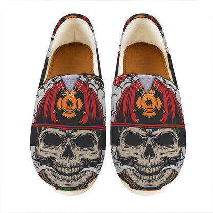 Firefighter Department Skull Print Casual Shoes