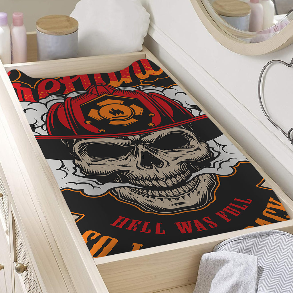 Firefighter Department Skull Print Changing Pad Cover
