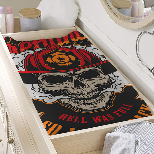 Firefighter Department Skull Print Changing Pad Cover