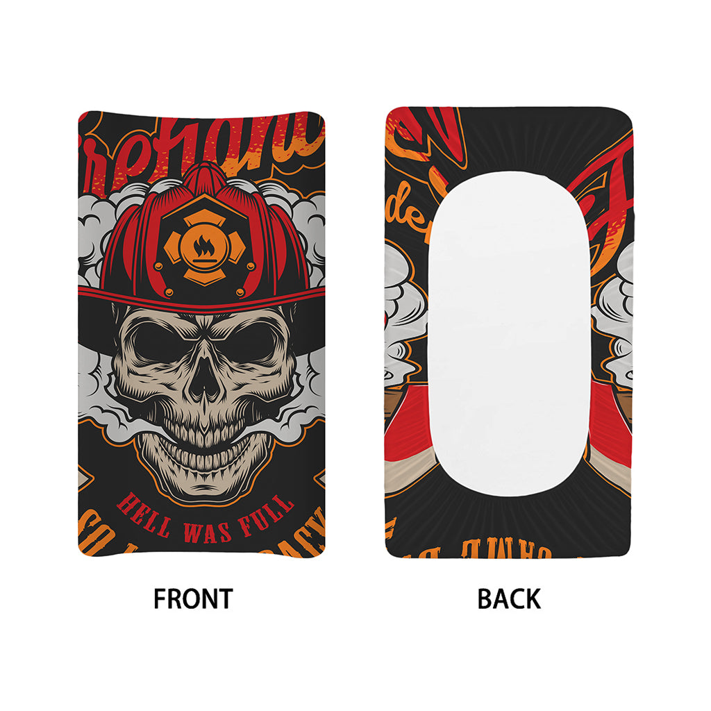 Firefighter Department Skull Print Changing Pad Cover