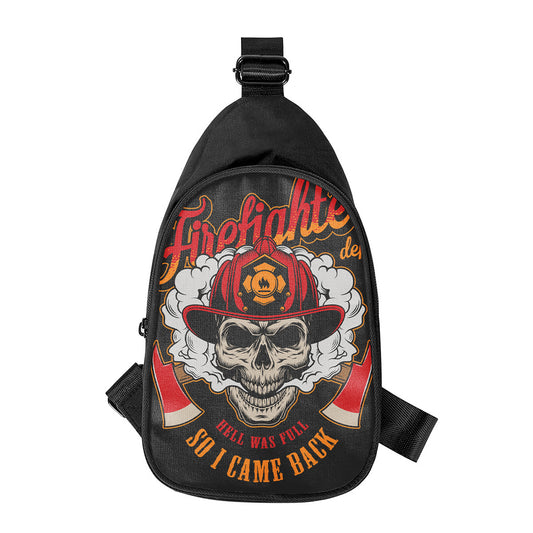 Firefighter Department Skull Print Chest Bag