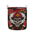 Firefighter Department Skull Print Collapsible Laundry Basket
