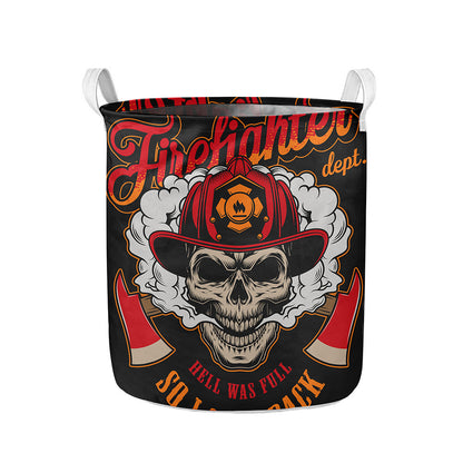 Firefighter Department Skull Print Collapsible Laundry Basket