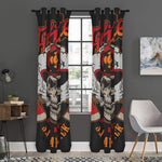 Firefighter Department Skull Print Curtain