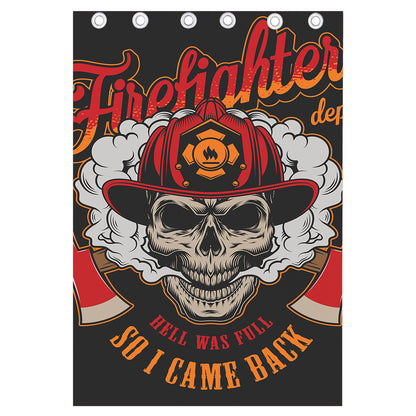 Firefighter Department Skull Print Curtain