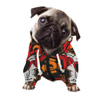 Firefighter Department Skull Print Dog Zip Up Hoodie