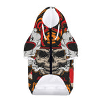 Firefighter Department Skull Print Dog Zip Up Hoodie