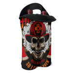 Firefighter Department Skull Print Double Neoprene Wine Tote