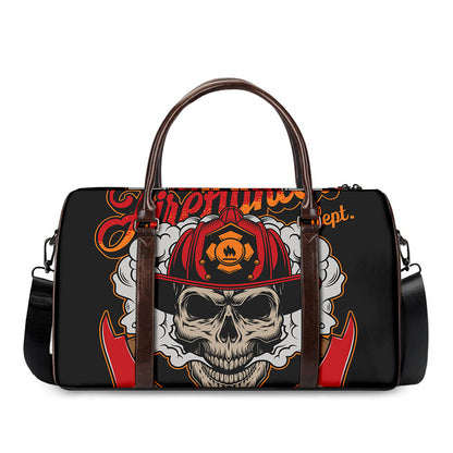 Firefighter Department Skull Print Duffle Bag