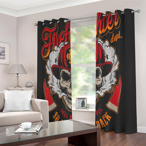 Firefighter Department Skull Print Extra Wide Grommet Curtains