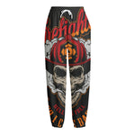 Firefighter Department Skull Print Fleece Lined Knit Pants