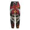 Firefighter Department Skull Print Fleece Lined Knit Pants