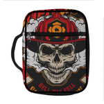 Firefighter Department Skull Print Front Pocket Bible Bag