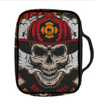 Firefighter Department Skull Print Front Pocket Bible Bag