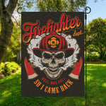 Firefighter Department Skull Print Garden Flag