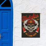 Firefighter Department Skull Print Garden Flag