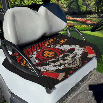 Firefighter Department Skull Print Golf Cart Seat Cover