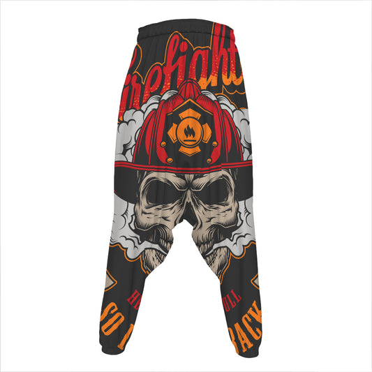 Firefighter Department Skull Print Hammer Pants