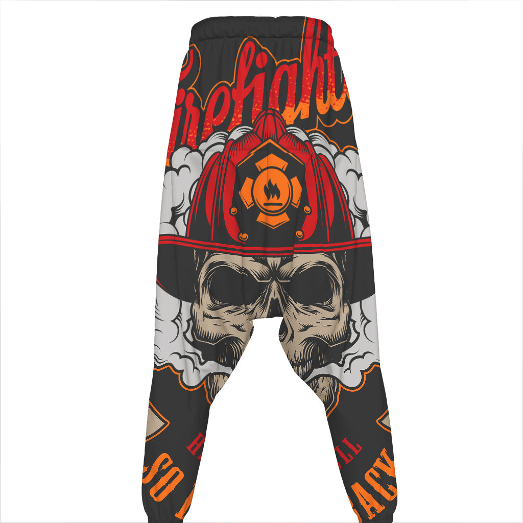 Firefighter Department Skull Print Hammer Pants