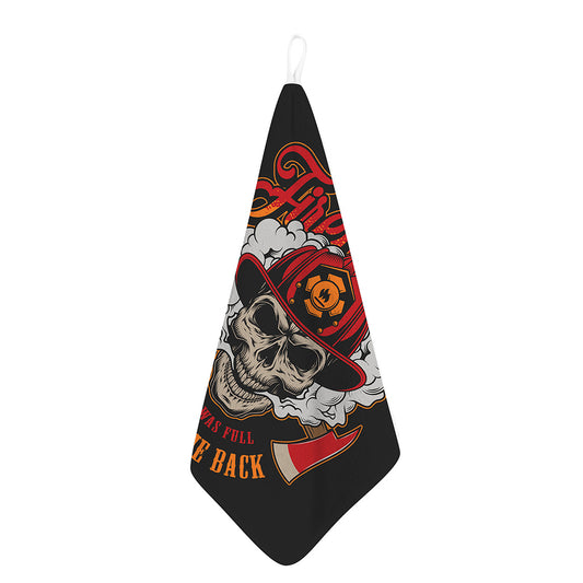 Firefighter Department Skull Print Hand Towel