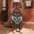 Firefighter Department Skull Print Harem Pants