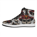 Firefighter Department Skull Print High Top Leather Sneakers