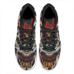 Firefighter Department Skull Print High Top Leather Sneakers