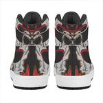 Firefighter Department Skull Print High Top Leather Sneakers