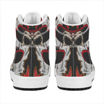 Firefighter Department Skull Print High Top Leather Sneakers
