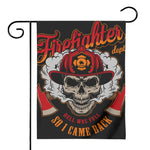 Firefighter Department Skull Print House Flag