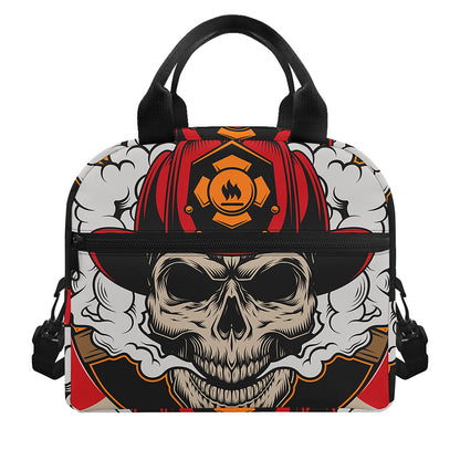 Firefighter Department Skull Print Insulated Lunch Bag