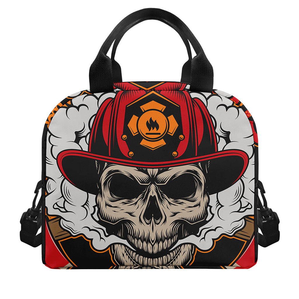 Firefighter Department Skull Print Insulated Lunch Bag