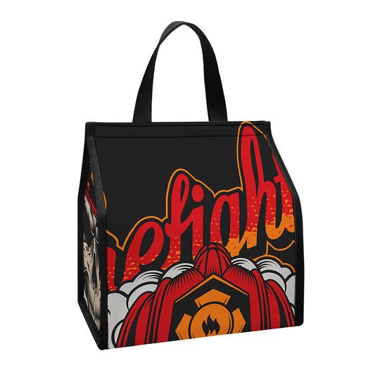 Firefighter Department Skull Print Insulated Lunch Tote