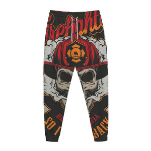 Firefighter Department Skull Print Jogger Pants