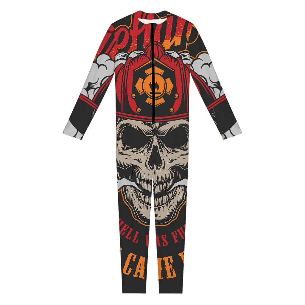 Firefighter Department Skull Print Jumpsuit