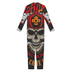 Firefighter Department Skull Print Jumpsuit