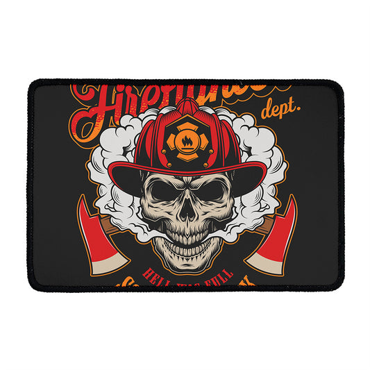 Firefighter Department Skull Print Kitchen Mat