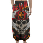 Firefighter Department Skull Print Lantern Pants