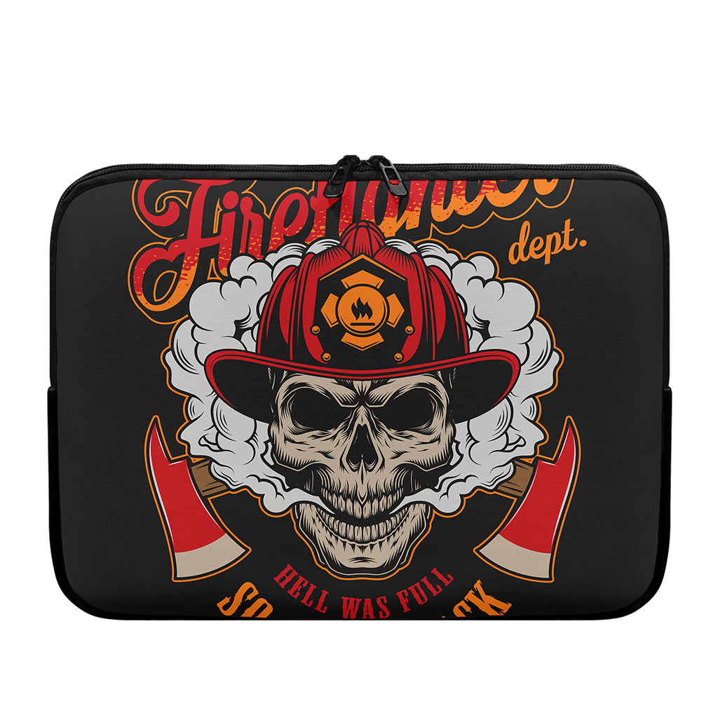 Firefighter Department Skull Print Laptop Sleeve