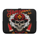 Firefighter Department Skull Print Laptop Sleeve
