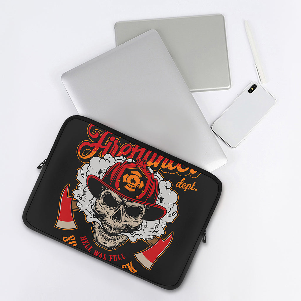 Firefighter Department Skull Print Laptop Sleeve