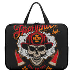 Firefighter Department Skull Print Laptop Sleeve With Handle