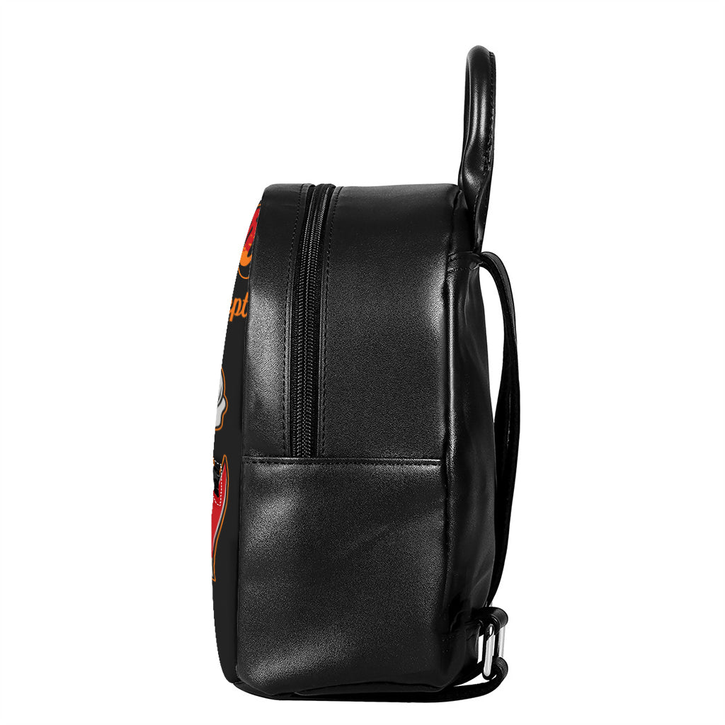 Firefighter Department Skull Print Leather Backpack
