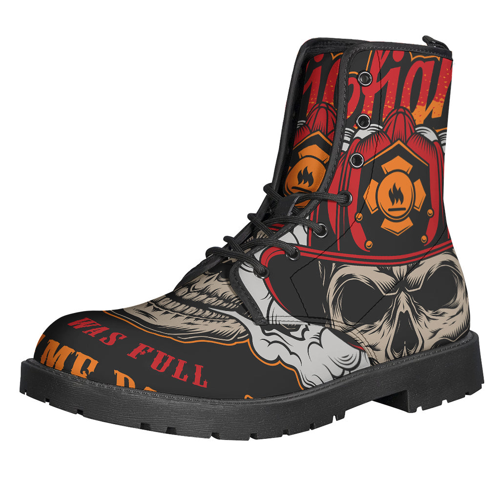 Firefighter Department Skull Print Backpack
