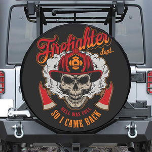 Firefighter Department Skull Print Leather Spare Tire Cover