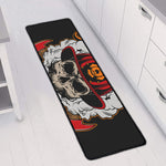 Firefighter Department Skull Print Long Kitchen Mat