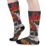 Firefighter Department Skull Print Long Socks