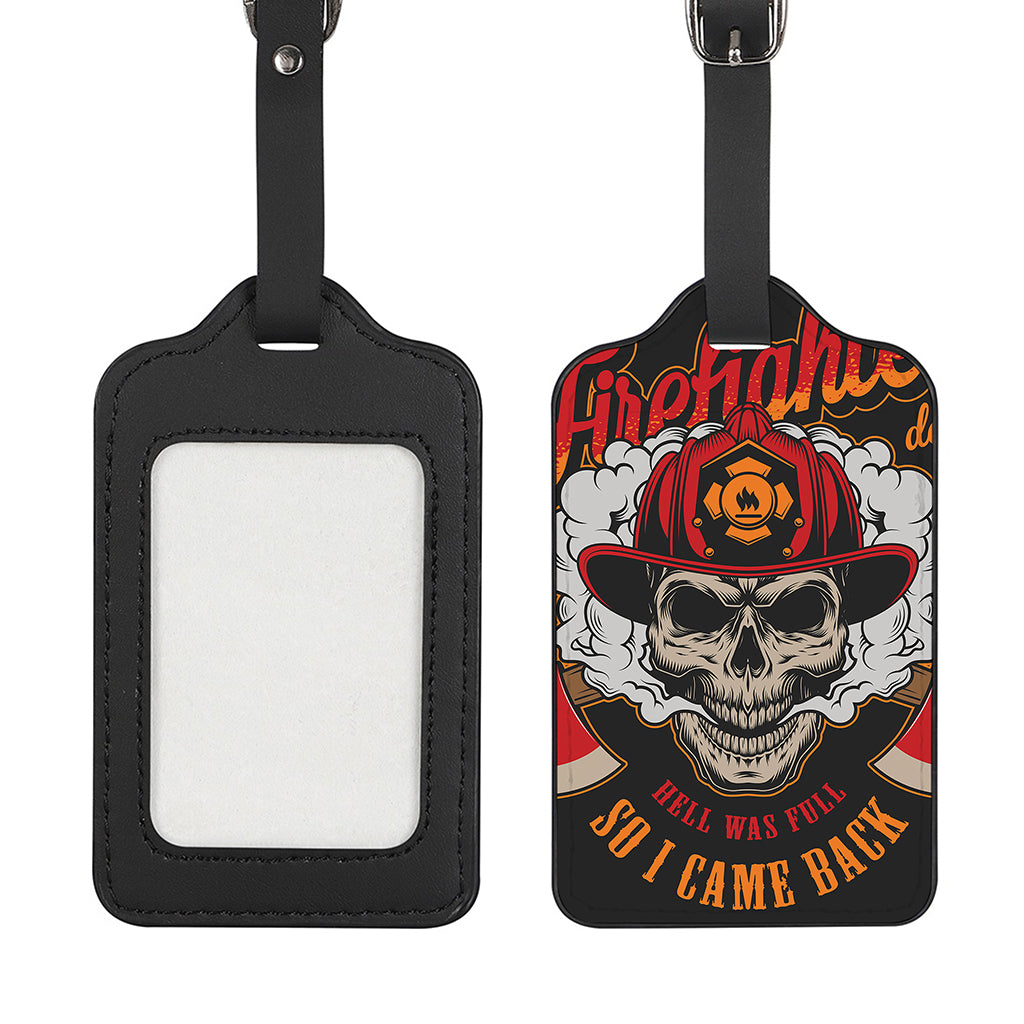 Firefighter Department Skull Print Luggage Tag